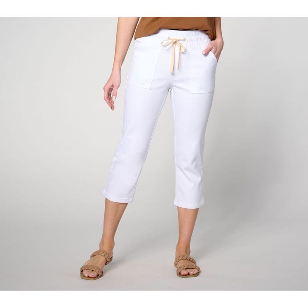 Splendid Women's Pants Sz 8 Primabelle Twill Utility Capri White A646308